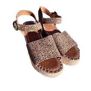Women's Leopard Print Wedge Sandals Size 7